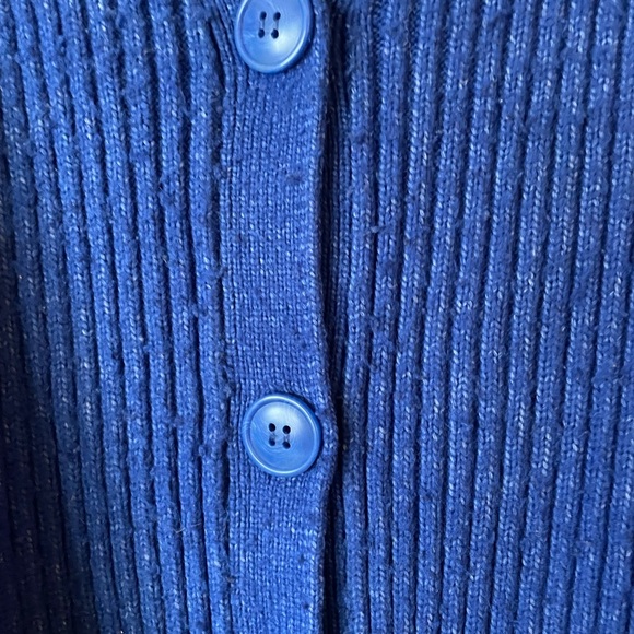 Halogen Cobalt Blue Ribbed Button-Front Cardigan - Picture 3 of 5